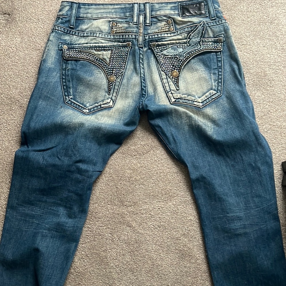 Robins Jeans Men 34 Blue studs